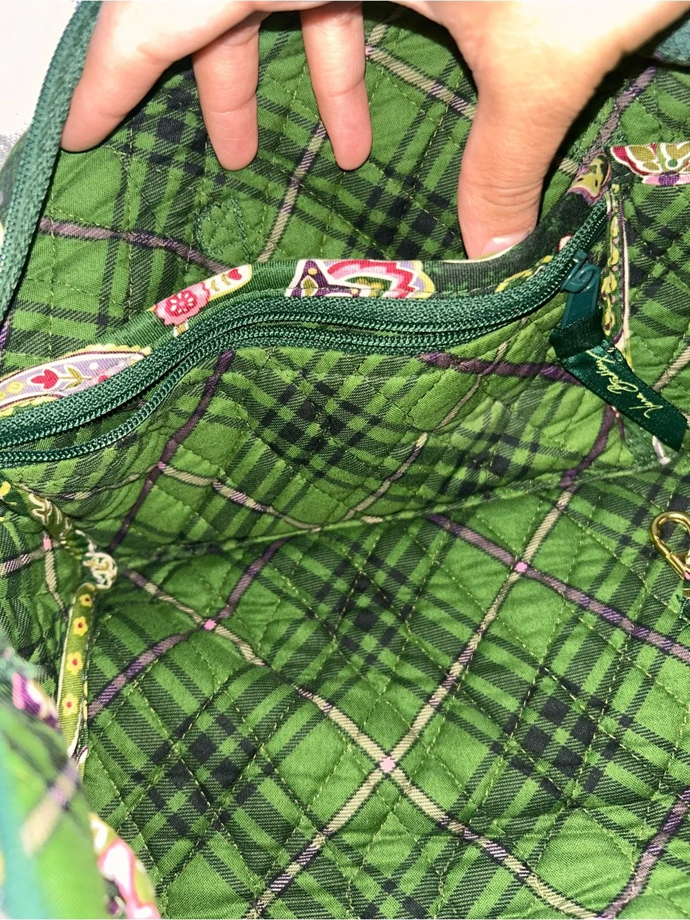 Vera Bradley Vintage Green Quilted Shoulder Bag - Picture 5 of 5